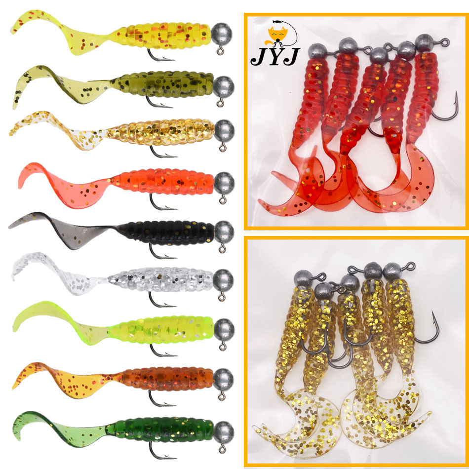 JYJ 5pcs/bag 1g jig hook with  - Fishing Lure Soft Plastic recension och pris
