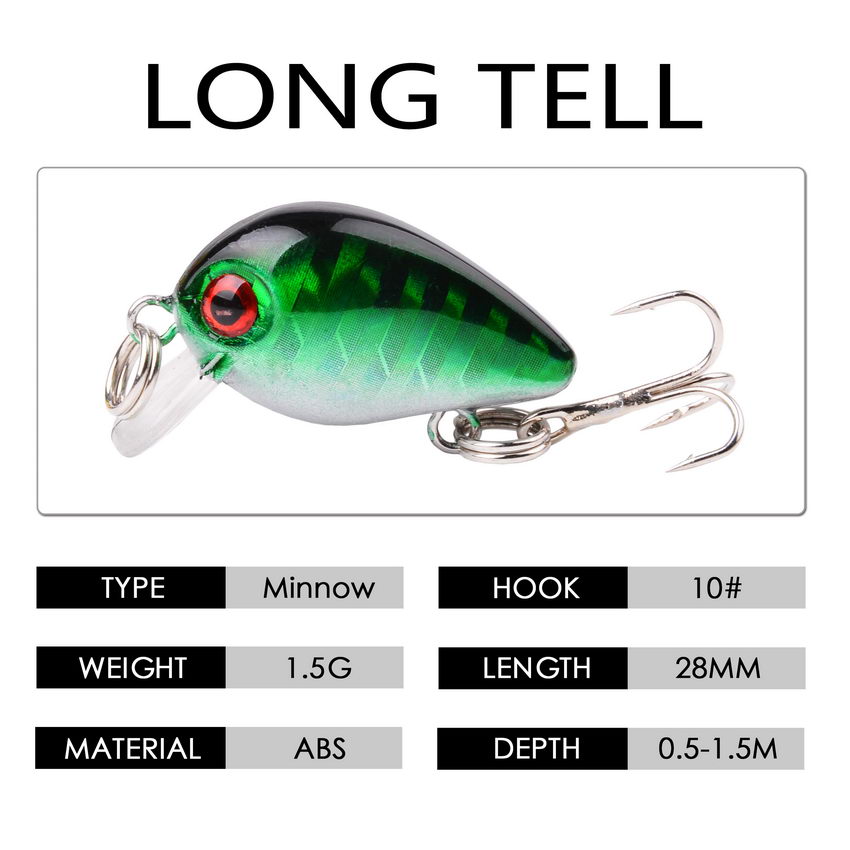 30mm 2g Crazy wobbler Mini Top - Fishing Lure Topwater recension och pris